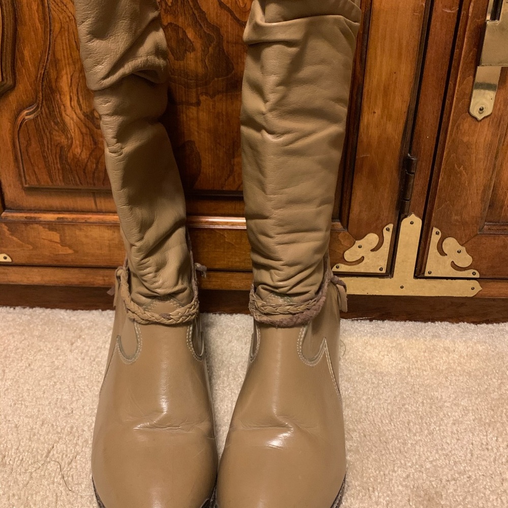 Vintage Leather Zodiac Slouchy Boots. Leather Wra… - image 2